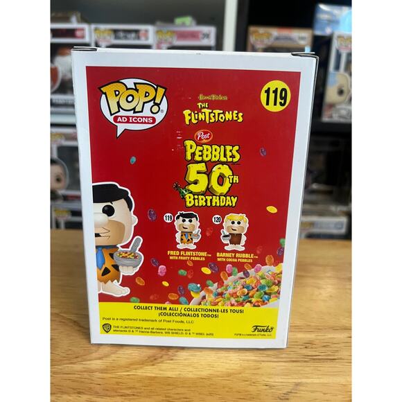 VAULTED Fred Flintstone w/ Fruity Pebbles Funko Pop #119 Ad Icons Post Cereal TV - Picture 3 of 6